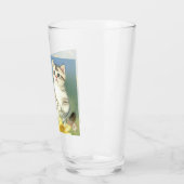  Kitten Illustratie met Gele Bloemen Glas (Links)