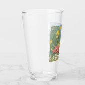  Kitten Illustratie met Gele Bloemen Glas (Rechts)