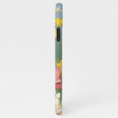  Kitten Illustratie met Gele Bloemen iPhone Hoesje (Rechterkant)