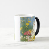 Kitten Illustratie met Gele Bloemen Magische Mok (Voorkant rechts)