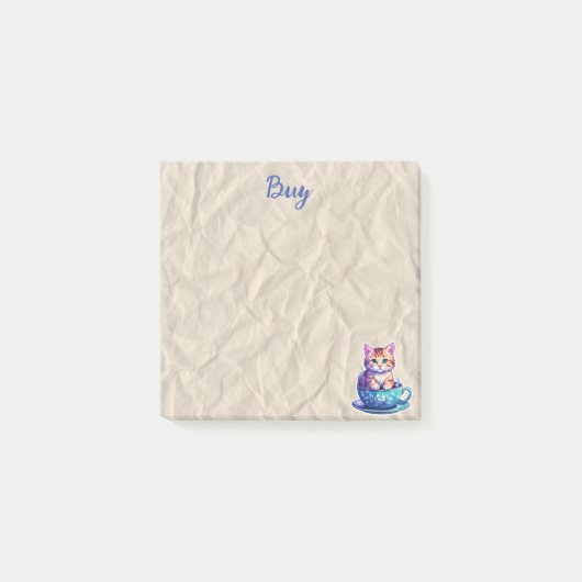 Kitten in Beker beige Post-it® Notes (Voorkant)