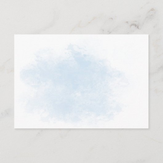 Kitten in Beker Blauwe Bloemen Baby shower Informatiekaartje (Achterkant)