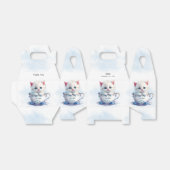 Kitten in Beker Blauwe Bloemen Favoriete Doos Bedankdoosjes (Uitgevouwen)