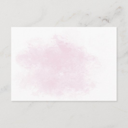 Kitten in Beker Roze Bloemen Baby shower Informatiekaartje (Achterkant)