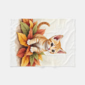 Kitten In Bladhoop Knus Deken (Voorkant (Horizontaal))