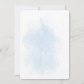 Kitten in Cup Blauwe Bloemen Baby shower Uitnodigi Kaart (Achterkant)