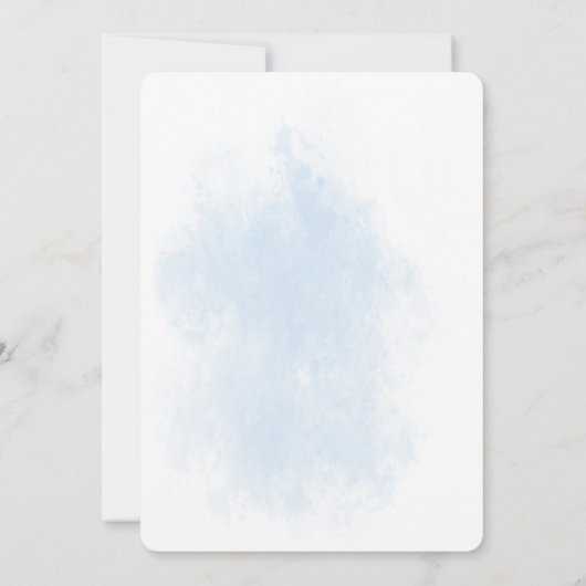 Kitten in Cup Blauwe Bloemen Baby shower Uitnodigi Kaart (Achterkant)