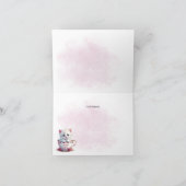 Kitten in Cup Roze Bloemen Dank u kaart (Binnen)