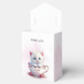Kitten in Cup Roze Bloemen Favoriete Doos Bedankdoosjes (Geopend)