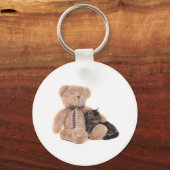 kitten in de armen van een teddybeer sleutelhanger (Voorkant)