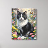 Kitten in de bloementuin canvas afdruk (Voorkant)