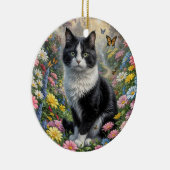 Kitten in de bloementuin keramisch ornament (Rechts)
