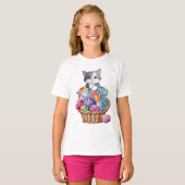 Kitten In de Breimand van Wol T-shirt (Voorkant volledig)