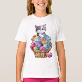 Kitten In de Breimand van Wol T-shirt (Voorkant)