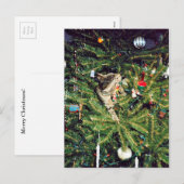 Kitten in de kerstboom feestdagenkaart (Voorkant / Achterkant)