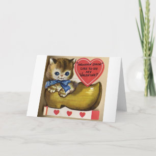  kitten in de Klomp Valentijnsdag Kaart