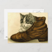  kitten in de schoen briefkaart (Voorkant / Achterkant)