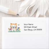 Kitten in de tuin etiket (Insitu)