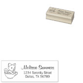 Kitten in een beker - Kat in een Teacup-adres Rubberstempel (Gestempeld)