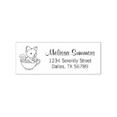 Kitten in een beker - Kat in een Teacup-adres Rubberstempel (Afrduk)