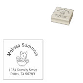 Kitten in een beker - Kat in een Teacup Arch Adres Rubberstempel (Gestempeld)