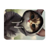 Kitten in een Hoodie Magneet (Horizontaal)