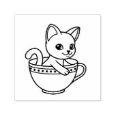 Kitten in een kopje - Kat in een theekopje Zelfinktende Stempel (Design)