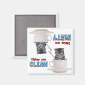 Kitten in een kopje Kat liefhebbers Vaatwasser Mag Magneet (Voorkant / Achterkant)