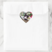 Kitten in een mand hart sticker (Tas)
