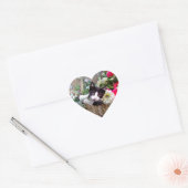 Kitten in een mand hart sticker (Envelop)