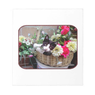 Kitten in een mand notitieblok