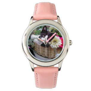 Kitten in een mandje horloge