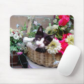 Kitten in een mandje muismat (Met muis)