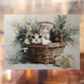 Kitten in een mandje raamsticker (Vel 2)