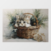 Kitten in een mandje raamsticker (Vel)