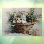 Kitten in een mandje raamsticker (Vel 3)