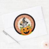 Kitten in een pompoen Halloween Sticker (Envelop)