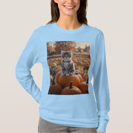 Kitten in een pompoenveld Vrouwen T-shirt