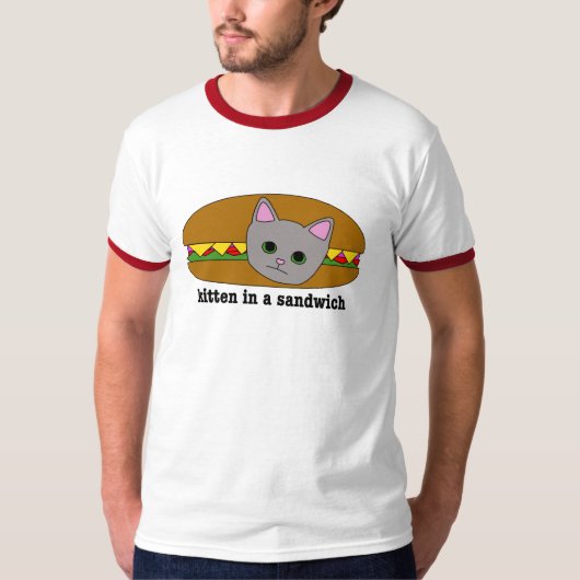 Kitten in een sandwich:het t-shirt! t-shirt (Voorkant)