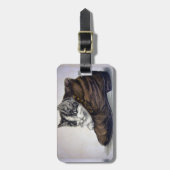 Kitten in een schop bagagelabel (Voorkant verticaal)