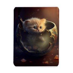 Kitten in een teacup flexibel magneet