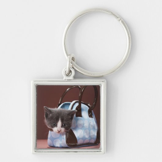 Kitten in handtas sleutelhanger (Voorkant)
