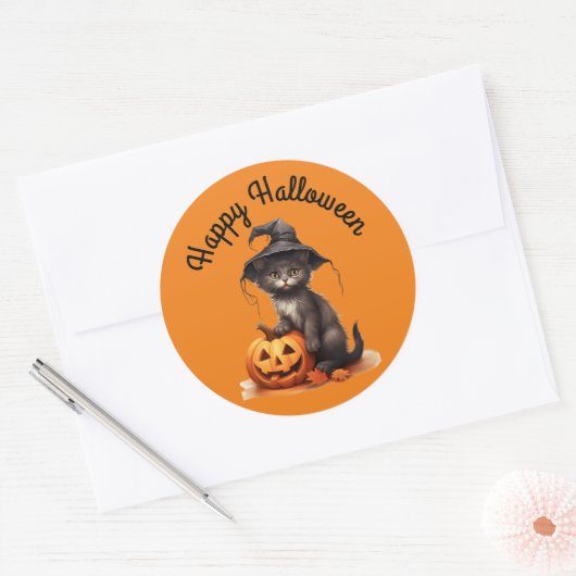 Kitten in heks Pet Sticker (Envelop)