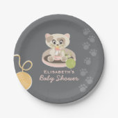Kitten in het Baby shower Roze luiers Papieren Bordje (Voorkant)