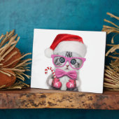 Kitten in kerstpet fotoplaat (Zijkant)
