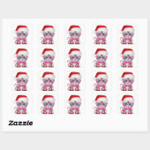 Kitten in kerstpet vierkante sticker (Vel)