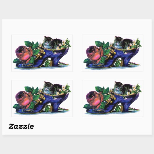  Kitten in Lady's Shoe Sticker (Vel)