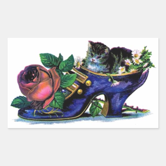  Kitten in Lady's Shoe Sticker (Voorkant)