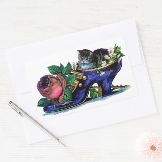  Kitten in Lady's Shoe Sticker (Envelop)