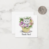 Kitten in mand bedankje notitie Kaart Notitiekaartje (Voorkant / Achterkant in situ)